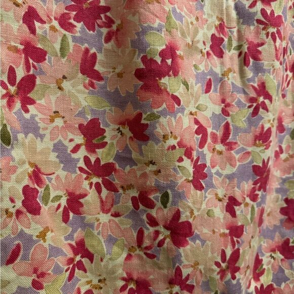 Vintage Ann Taylor Size 4 Linen Floral Print Hip Tie Mini Skirt - Picture 6 of 13